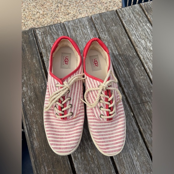 UGG Pure Mens Sneakers Size 11 Canvass Striped Laced Up - Picture 2 of 10